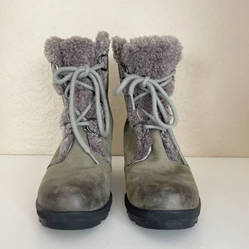 Sorel Women's Joan Joan of Arctic Wedge Shearling Boots Size 7.5